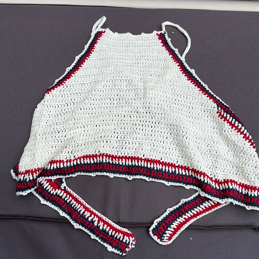 Crochet open back halter top